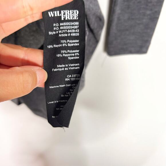 Aritzia Wilfred Free Small S Heather Gray Cut Out Neck Long Sleeve Mini Dress - Picture 4 of 7